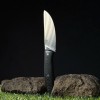 Нож с фиксированным лезвием Vostron Onega сталь х12мф с черными ножнами из кайдекса VSO12-K